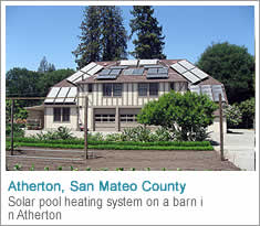 Solar water heating system for a pool in Atherton
